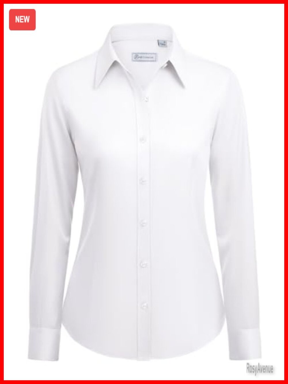 Wrinkle Free Button Down Shirt Long Sleeve Classic Fit Collared Office Blouse
